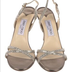 Jimmy Choo glitter slingback sandals